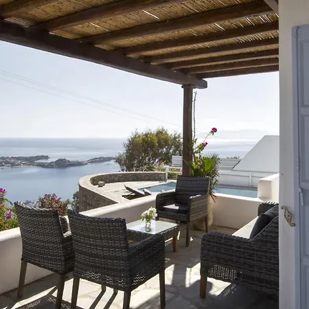 Elegant 8 Person Pool Villa, Spectacular Views Mykonos Town